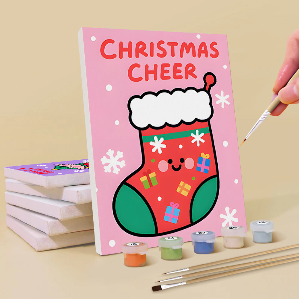 Een Vrolijke Kerst 6 Stuks Mini Schilderen op Nummers