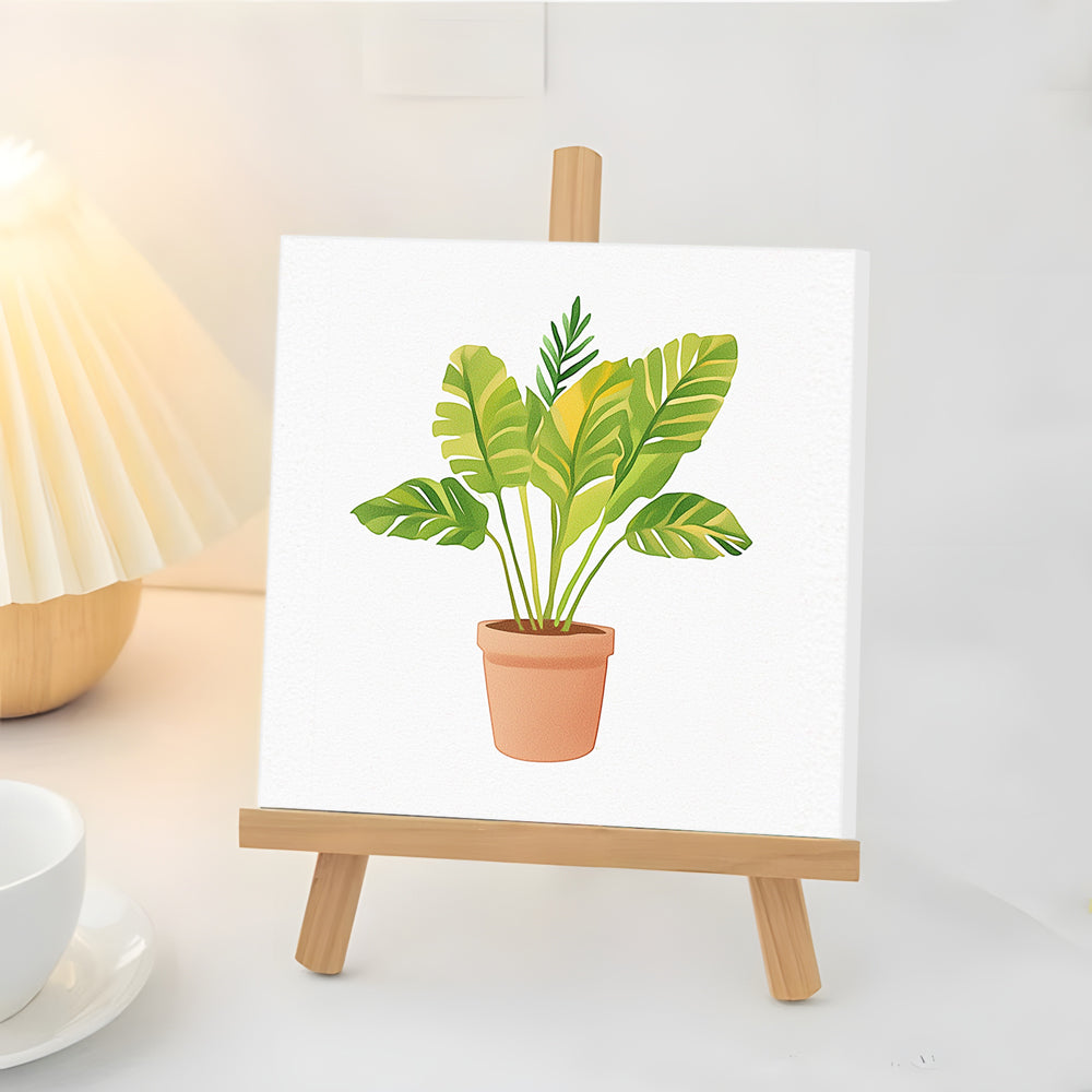 Een Weelderige, Groene Monstera in pot Mini Schilderen op Nummers