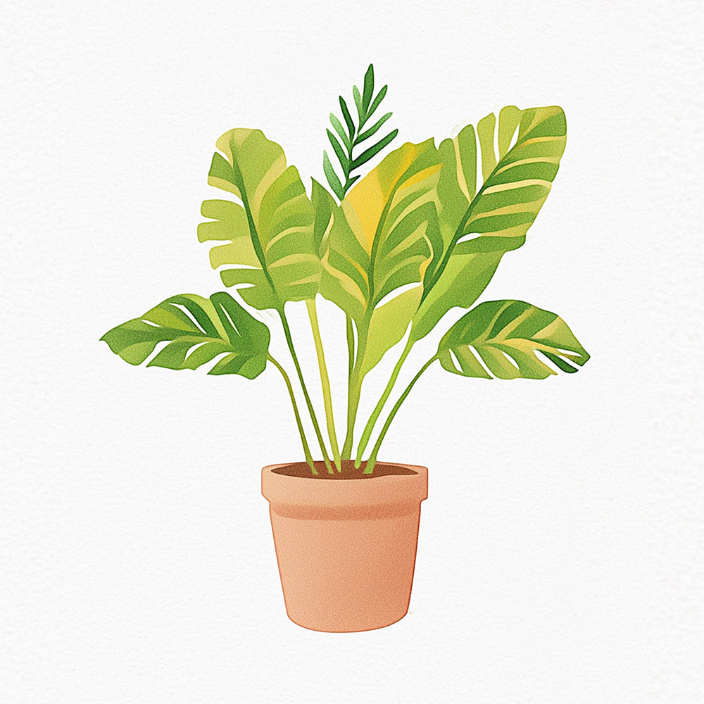 Een Weelderige, Groene Monstera in pot Mini Schilderen op Nummers