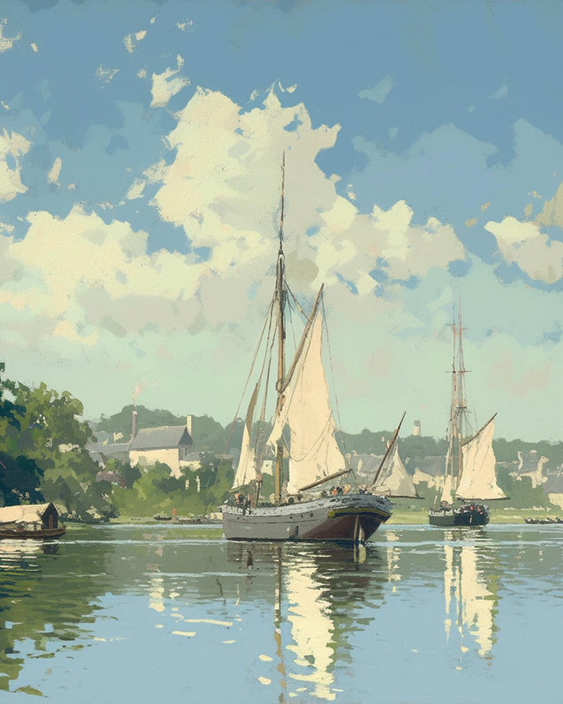 Een Zeilboot onder een Blauwe Hemel Schilderen op Nummers