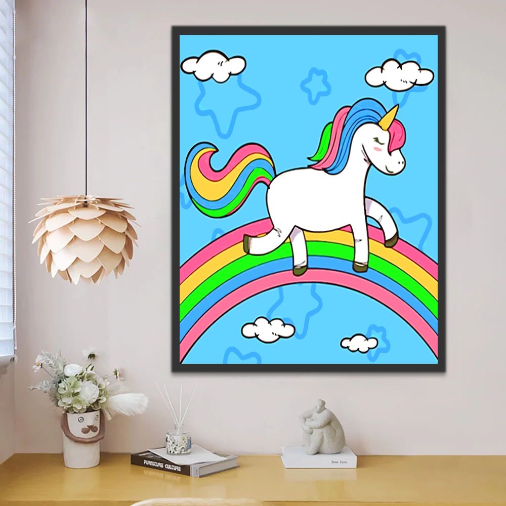 Eenhoorn en Regenboog Schilderen op Nummers