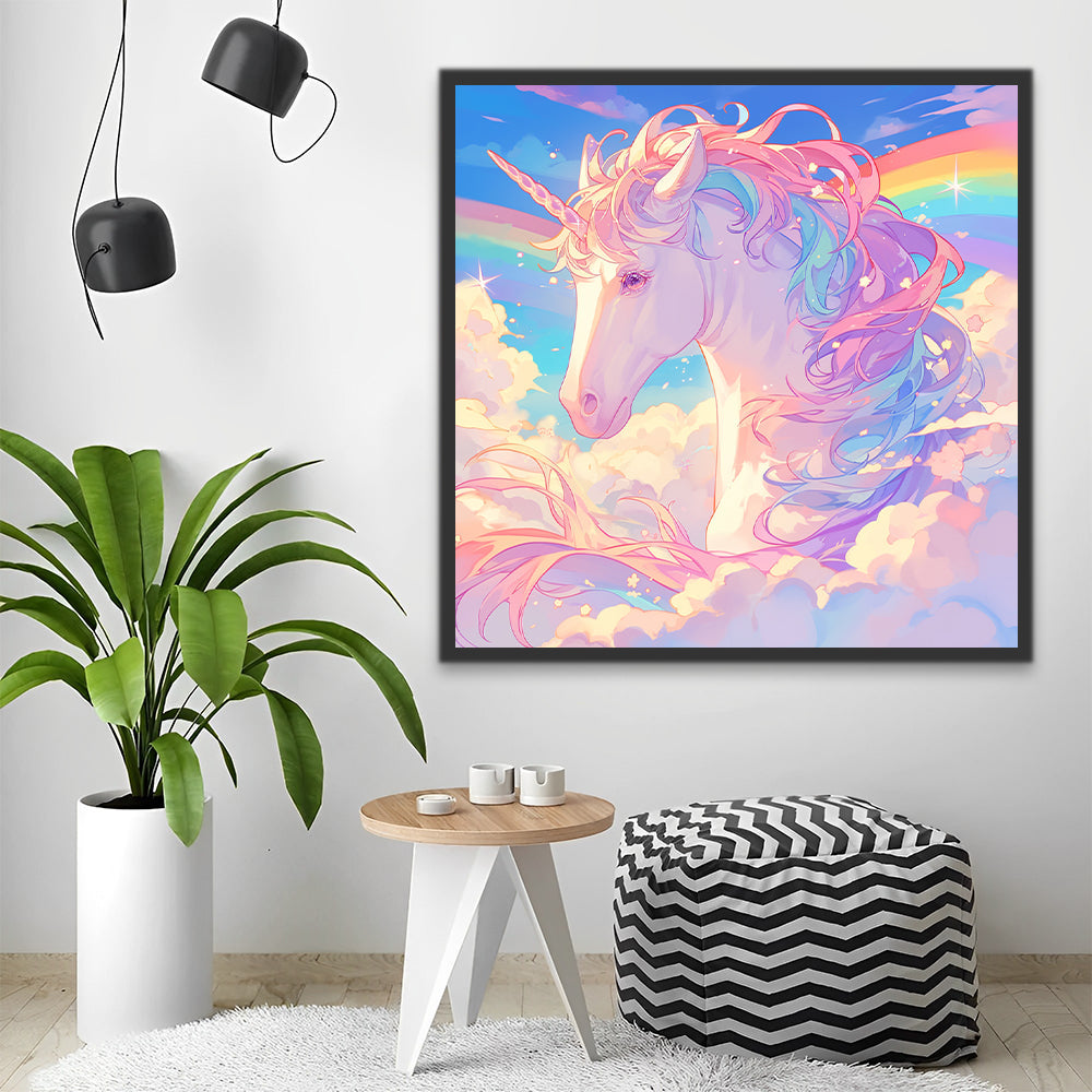 Eenhoorn Wolken Regenbogen Schilderen op Nummers