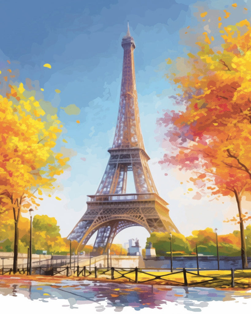 Eiffeltoren in Herfstkleuren Schilderen op Nummers