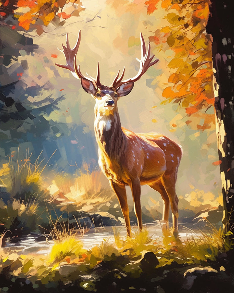 Elanden in de Herfst Schilderen op Nummers