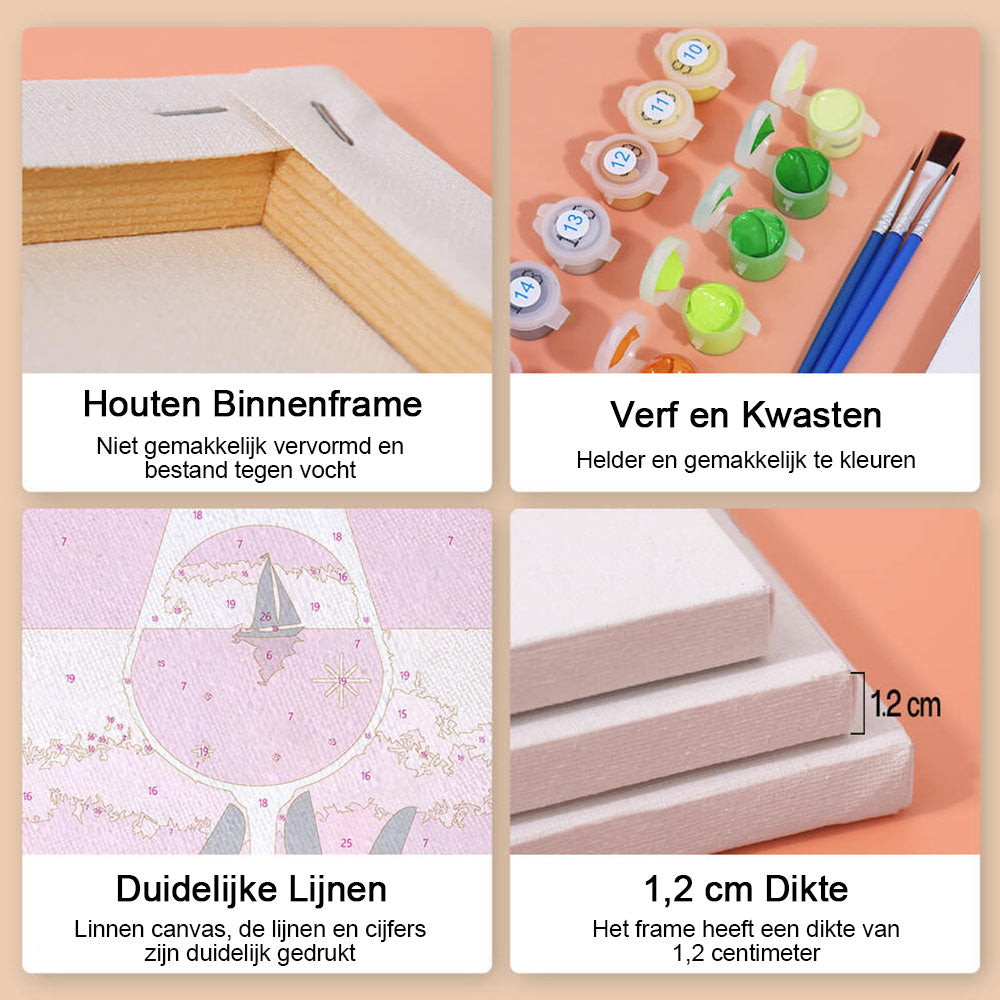 Elegante Cocktail 6 Stuks Mini Schilderen op Nummers