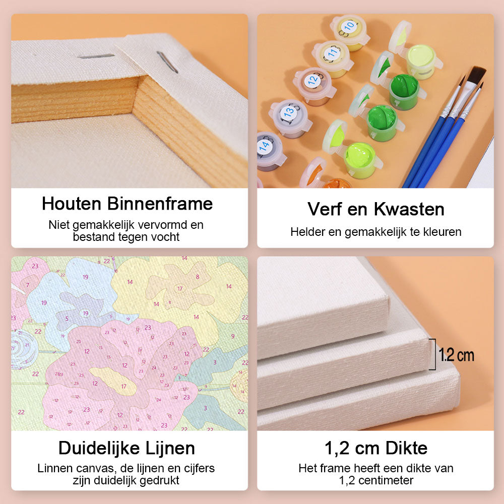 Fijne Juni Vakanties 6 Stuks Mini Schilderen op Nummers