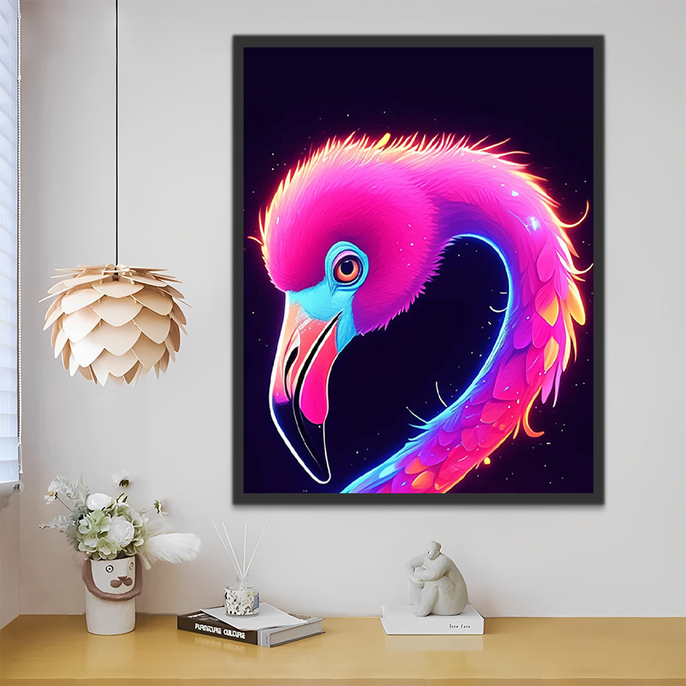 Flamingo Gloeien in het Donker Schilderen op Nummers