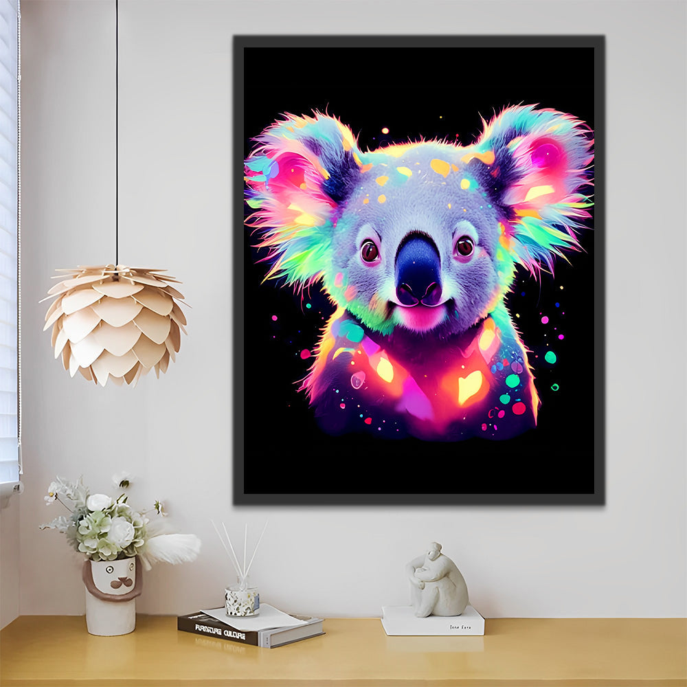 Fonkelende kleurrijke koala Schilderen op Nummers