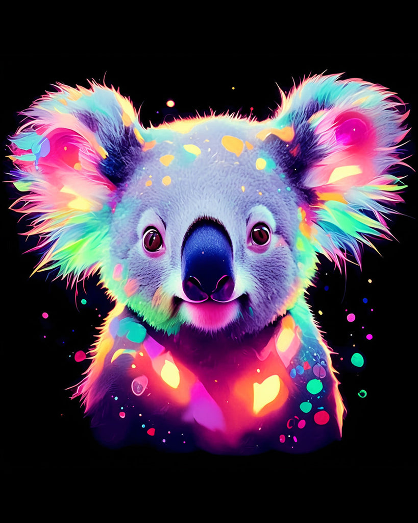 Fonkelende kleurrijke koala Schilderen op Nummers
