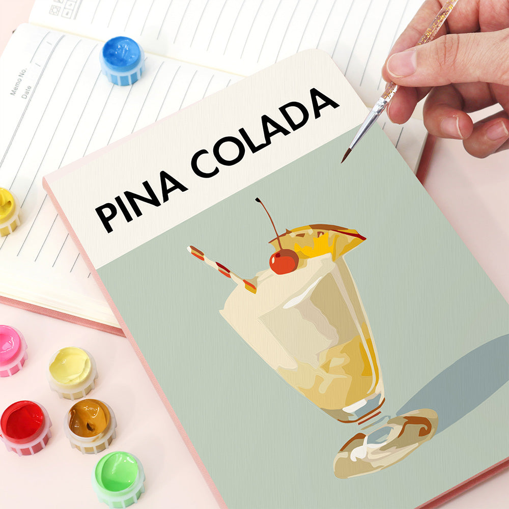 Fruit Rum Drankje met Ijs Notitieboek Schilderen op Nummers