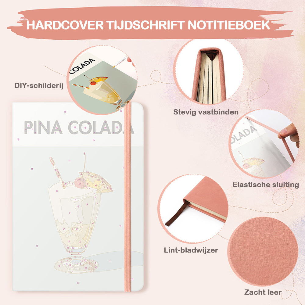 Fruit Rum Drankje met Ijs Notitieboek Schilderen op Nummers
