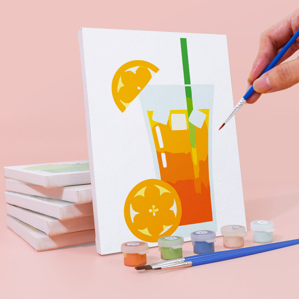 Fruitige Cocktail 6 Stuks Mini Schilderen op Nummers