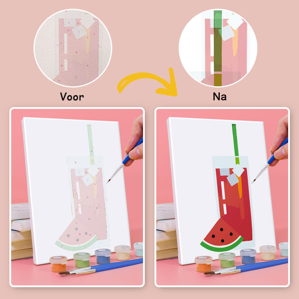 Fruitige Cocktail 6 Stuks Mini Schilderen op Nummers