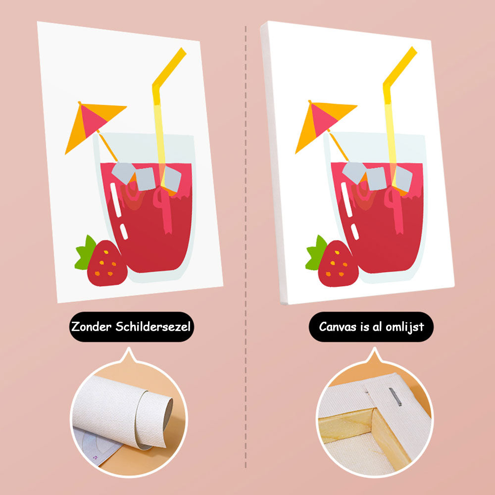 Fruitige Cocktail 6 Stuks Mini Schilderen op Nummers