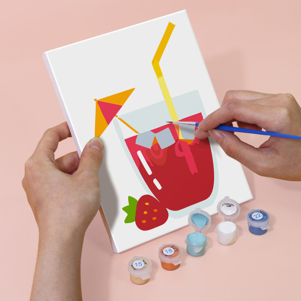 Fruitige Cocktail 6 Stuks Mini Schilderen op Nummers