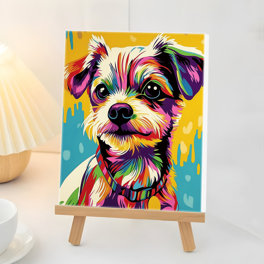 Gekleurde Schnauzer Hond Mini Schilderen op Nummers