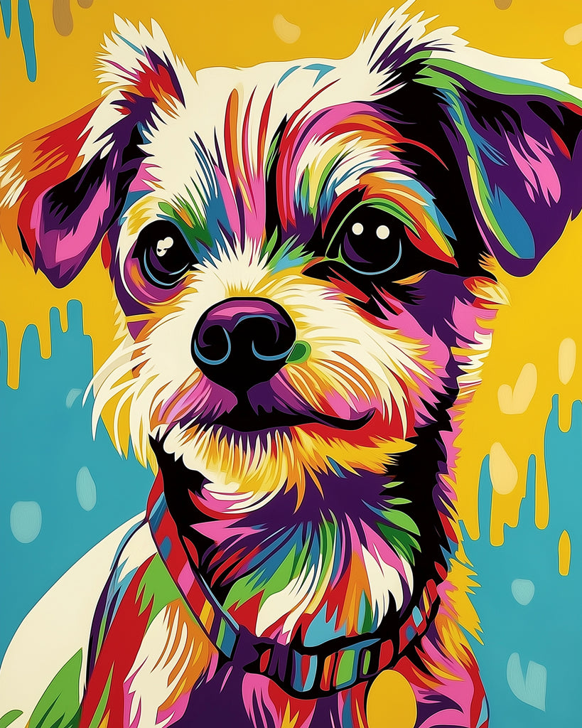 Gekleurde Schnauzer Hond Mini Schilderen op Nummers