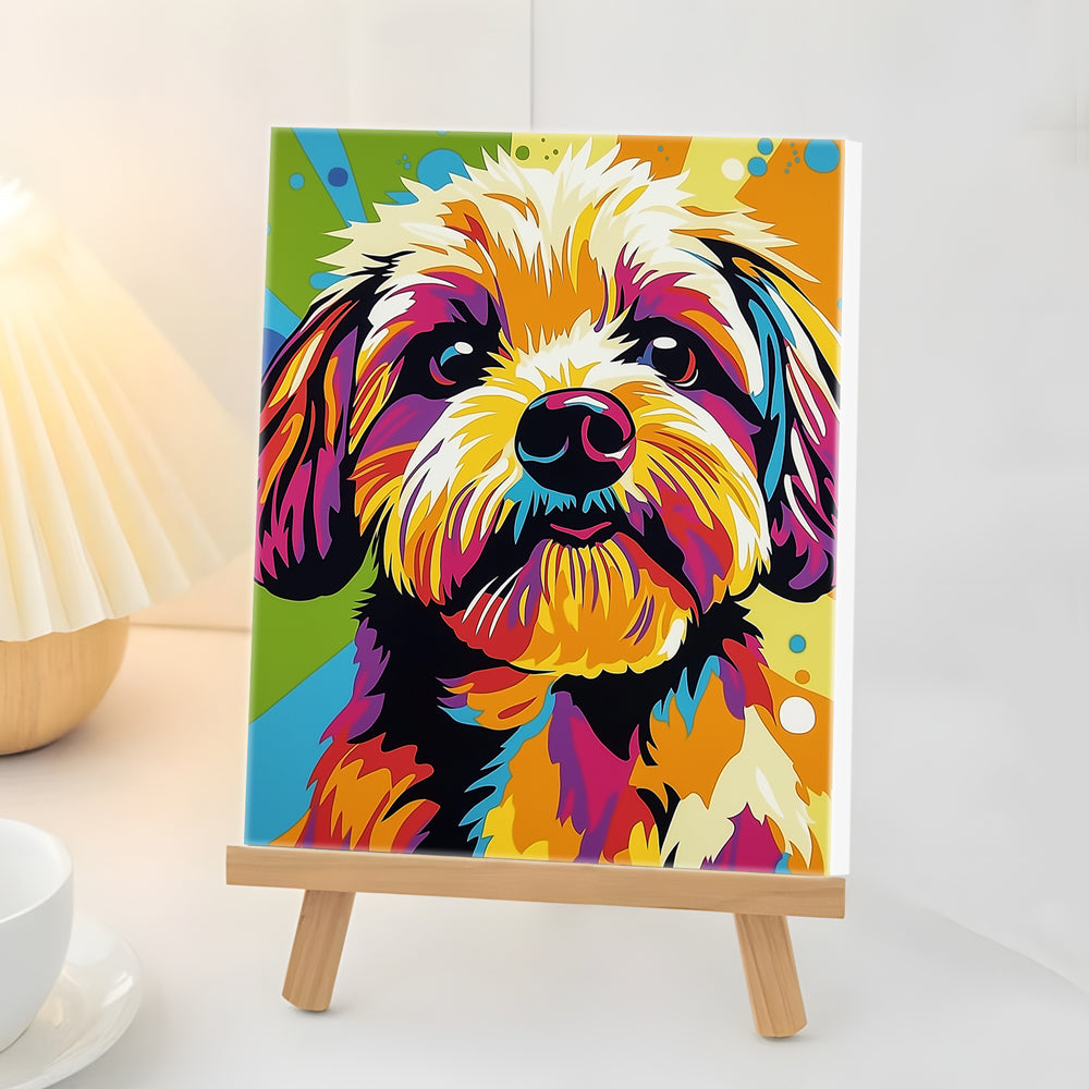 Gekleurde Shih Tzu Pop Art Mini Schilderen op Nummers