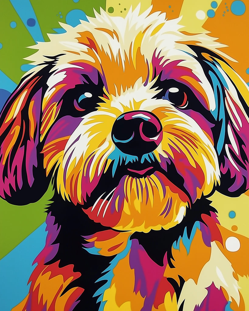 Gekleurde Shih Tzu Pop Art Mini Schilderen op Nummers