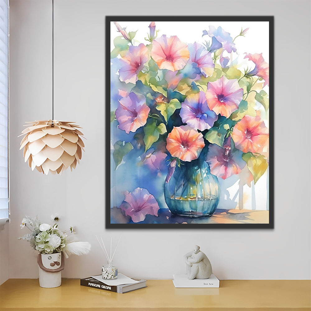 Gemengde kleurrijke potbloemen Schilderen op Nummers