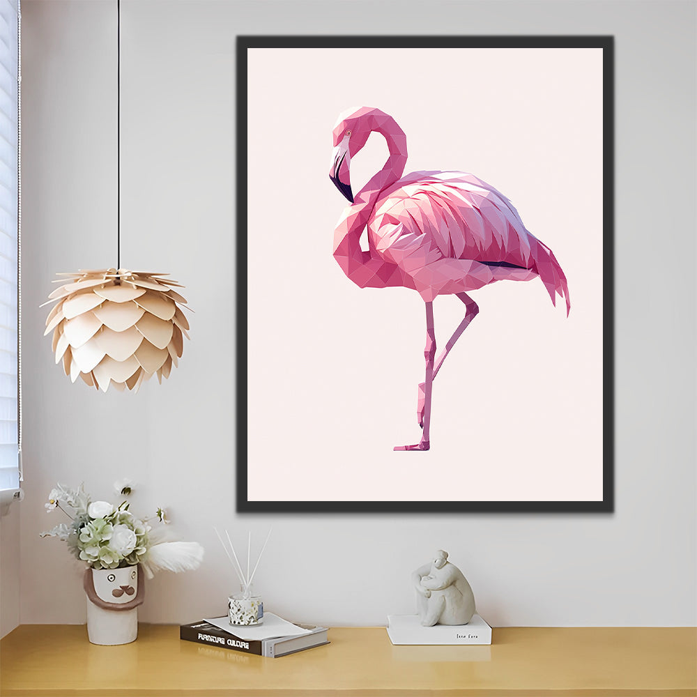 Geometrische Flamingo Schilderen op Nummers