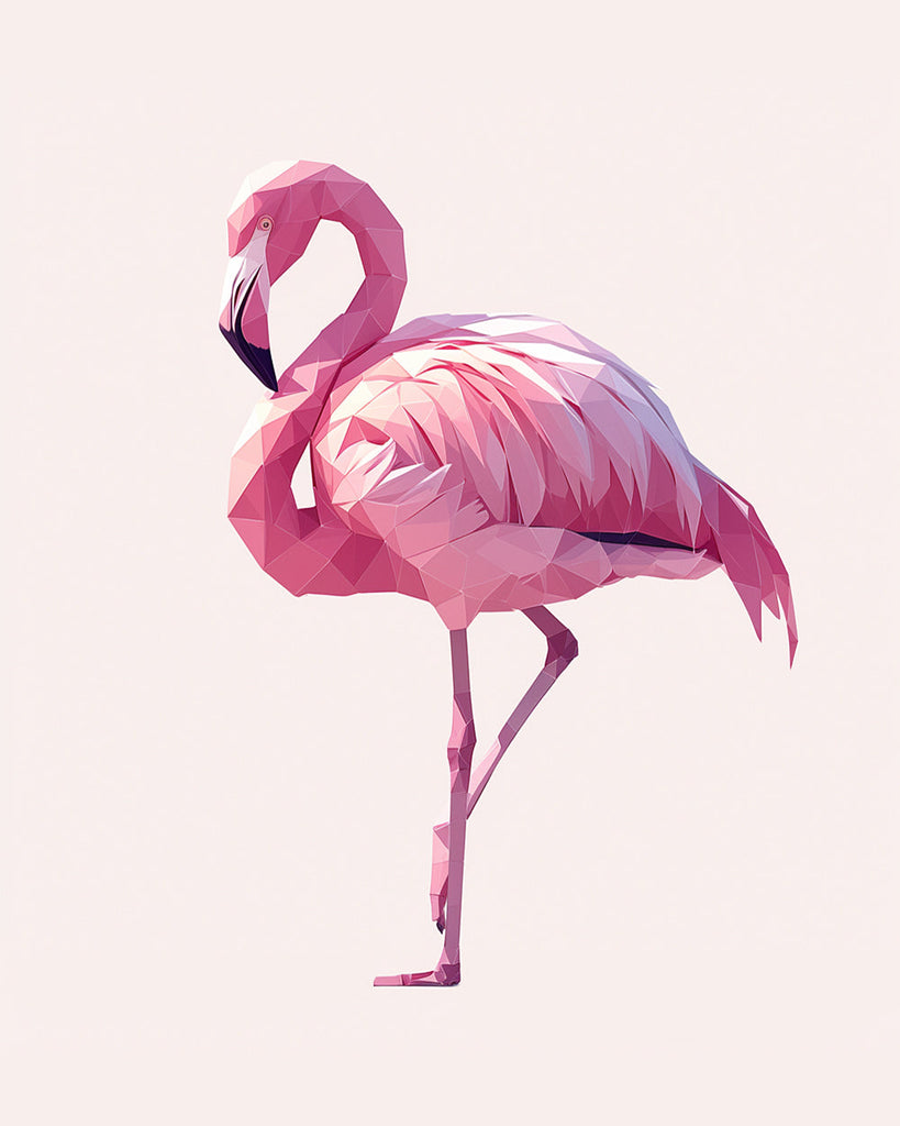 Geometrische Flamingo Schilderen op Nummers