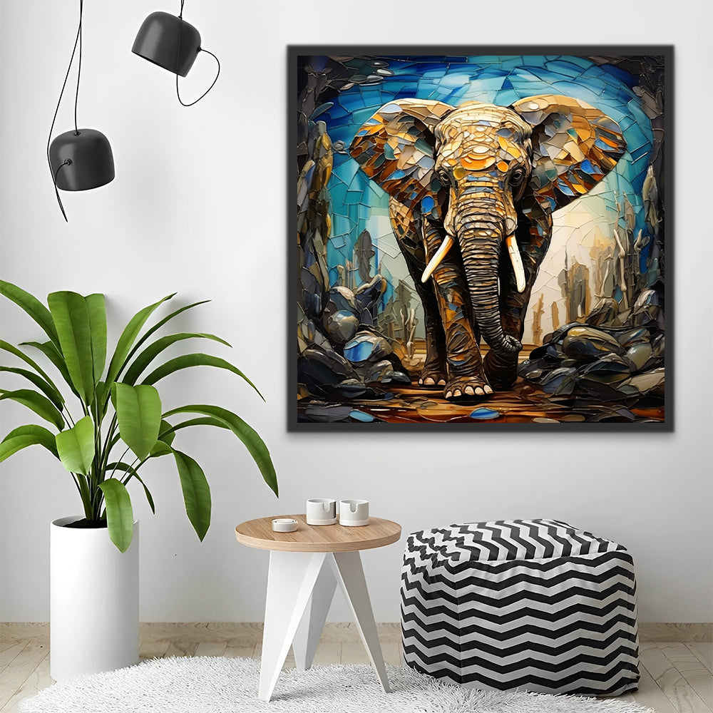 Geometrische Olifant Schilderen op Nummers