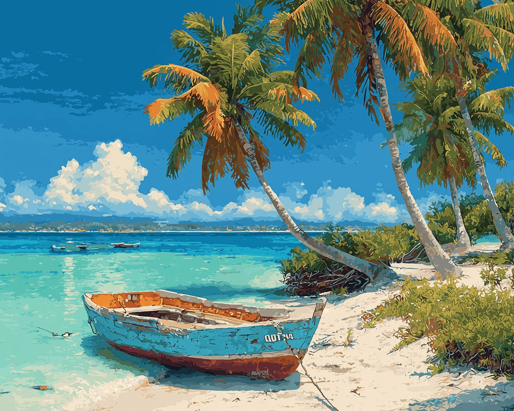 Gestrand Schip op het Strand Schilderen op Nummers