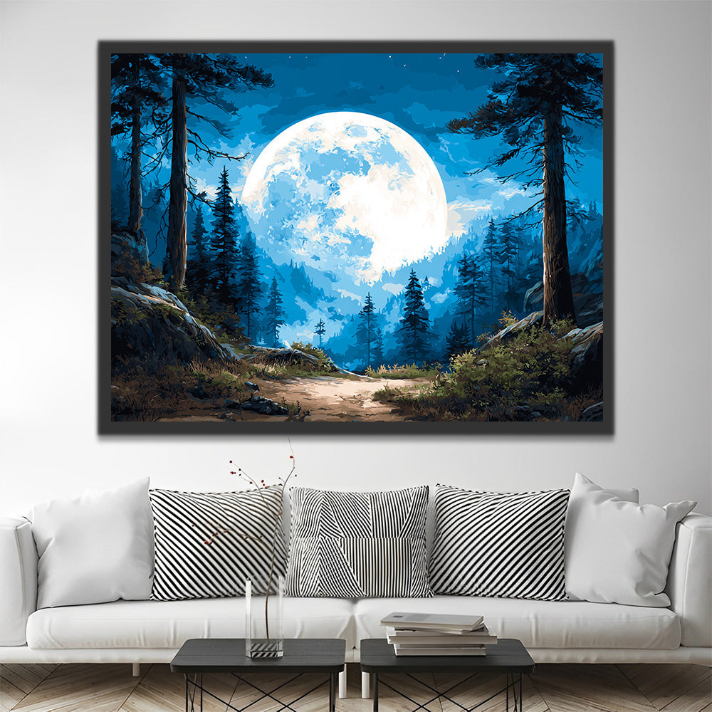 Gigantische Maan in het Bos Schilderen op Nummers