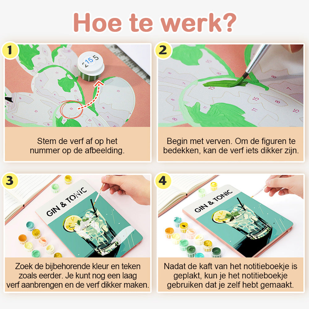 Gin Tonic Notitieboek Schilderen op Nummers
