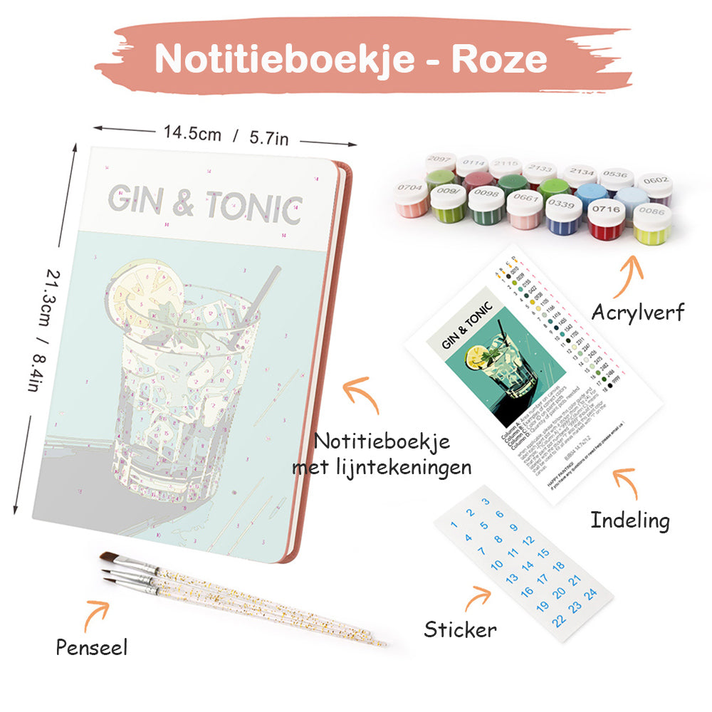 Gin Tonic Notitieboek Schilderen op Nummers