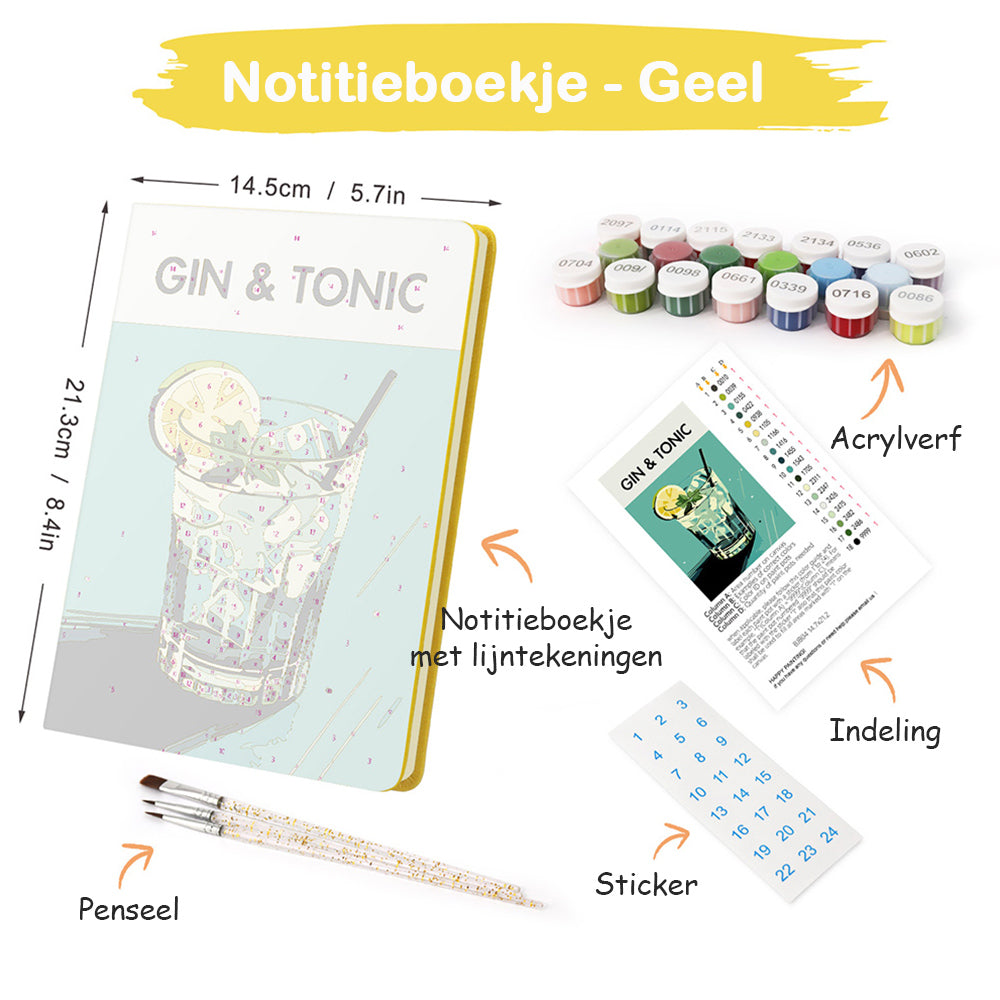 Gin Tonic Notitieboek Schilderen op Nummers