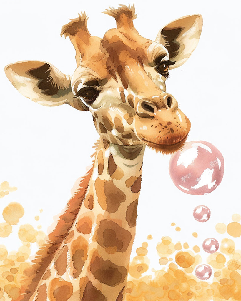 Giraffe en Roze Bubbels Schilderen op Nummers