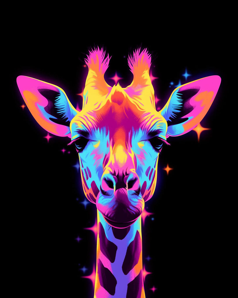 Giraffe Gloeit in het Donker Schilderen op Nummers