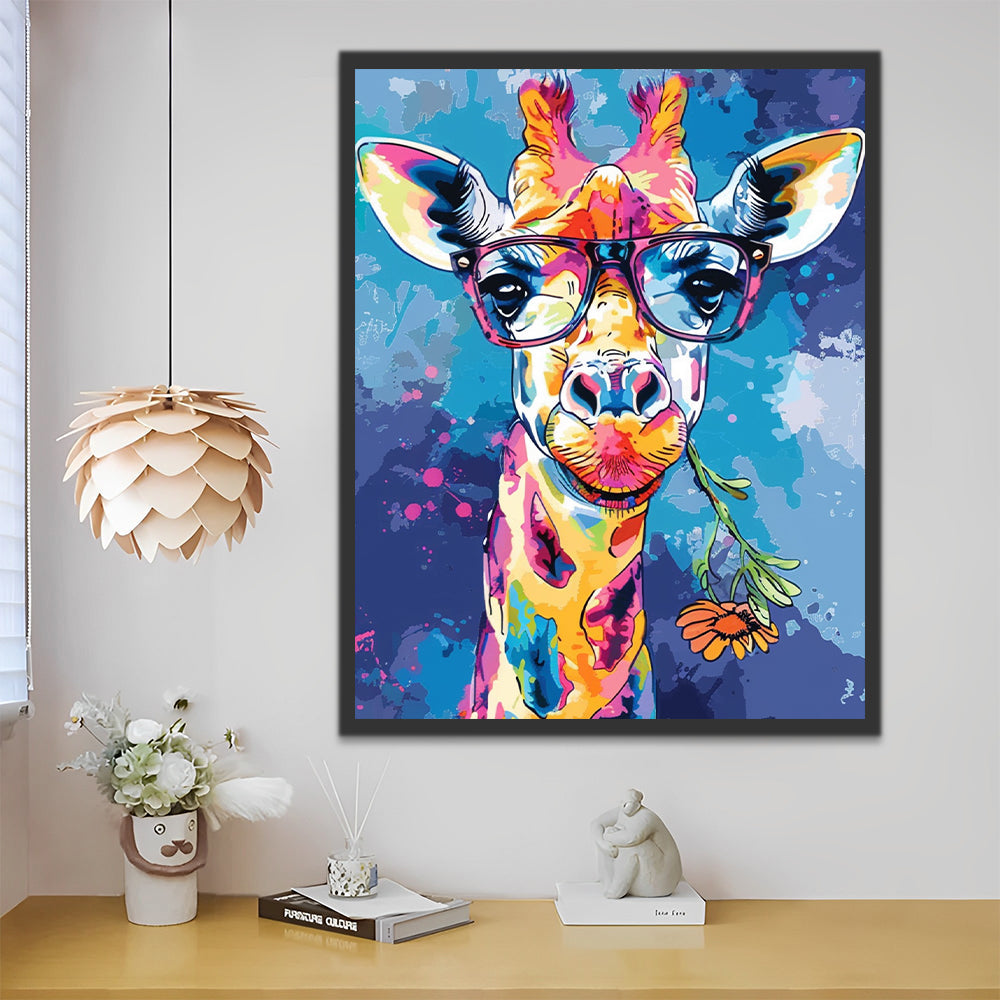 Giraffe met Bril Schilderen op Nummers