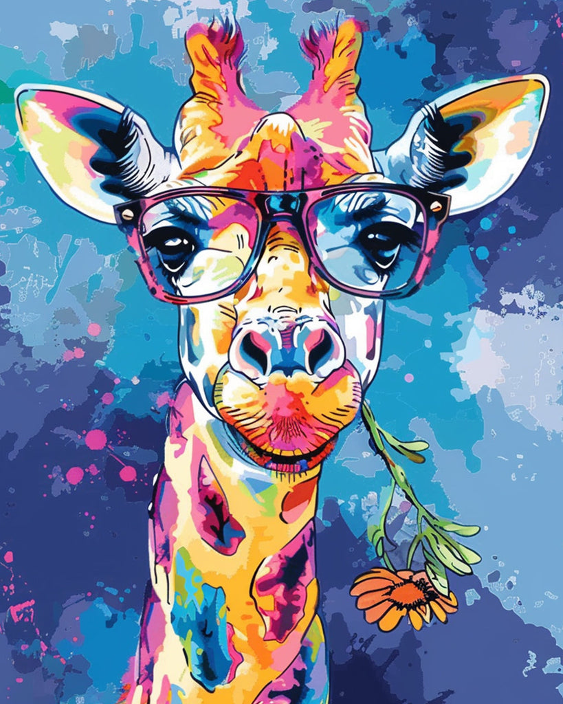 Giraffe met Bril Schilderen op Nummers