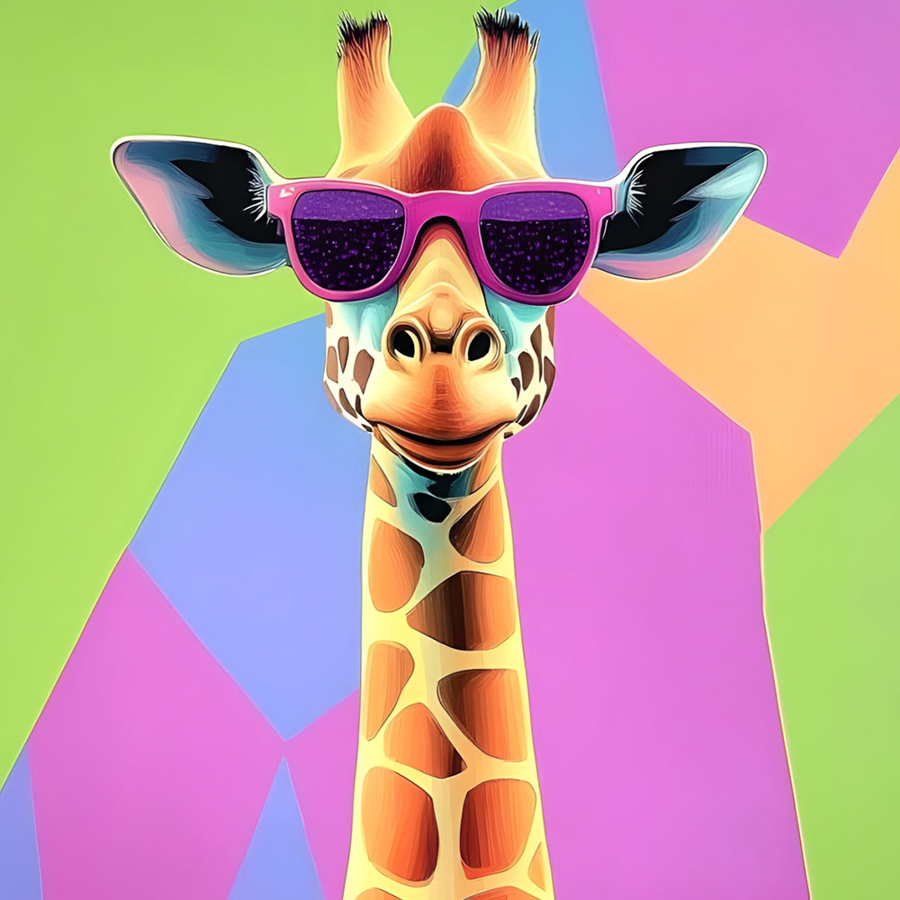 Giraffe op Gekleurde Achtergrond Schilderen op Nummers