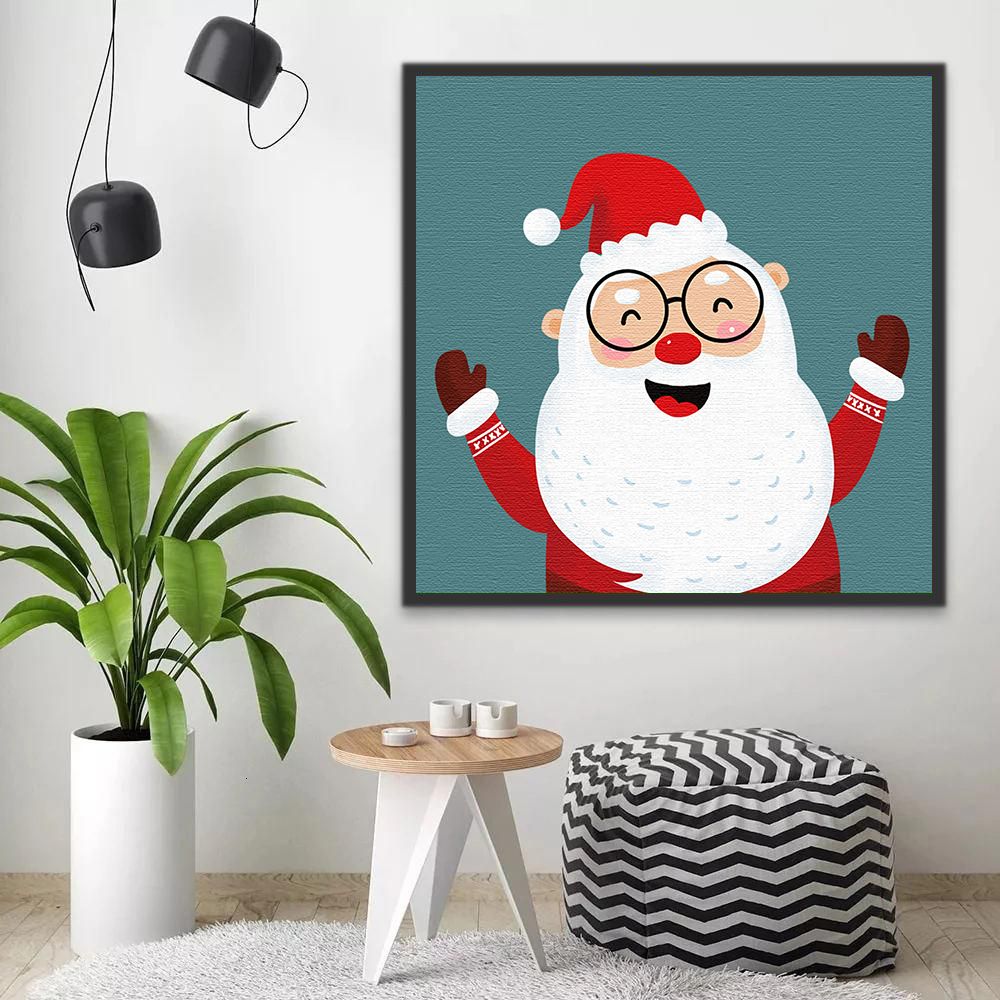 Glimlachende Kerstman Schilderen op Nummers
