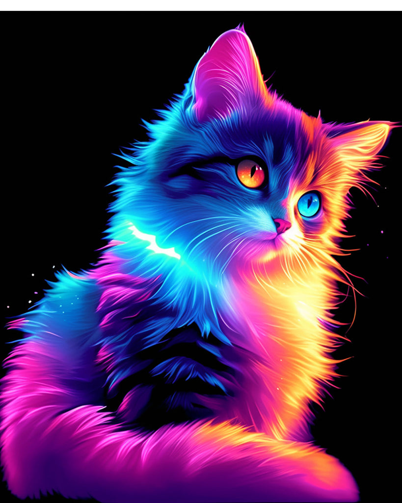 Gloeiende Kitten Schilderen op Nummers