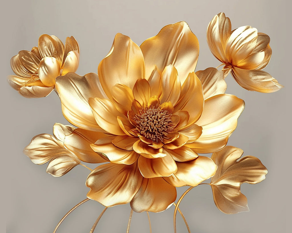 Gouden bloemen Schilderen op Nummers