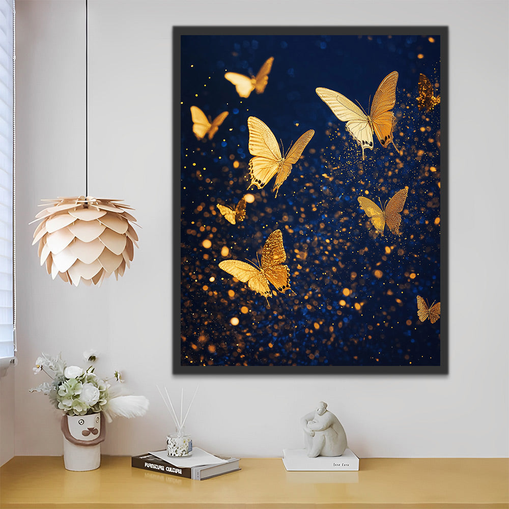 Gouden Vlinders Schilderen op Nummers