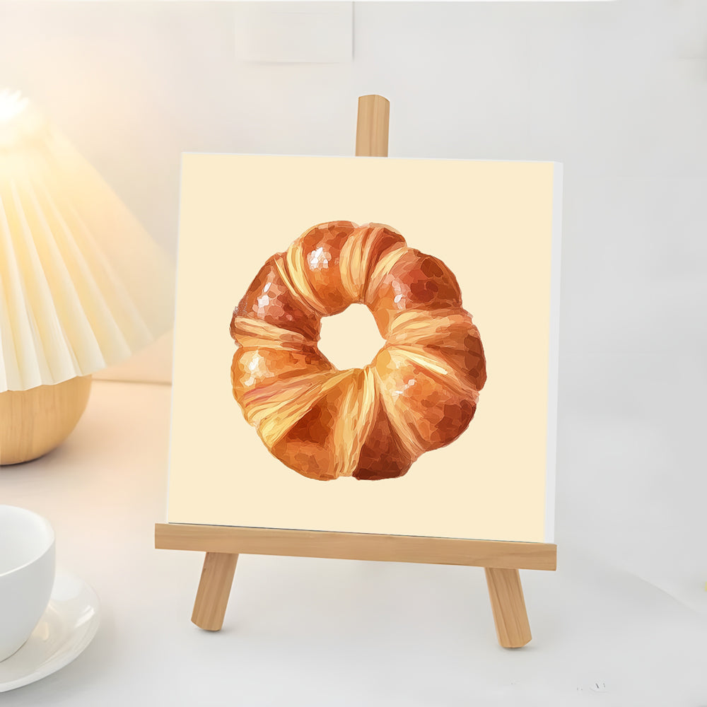 Goudgele en Luchtige Bagel Mini Schilderen op Nummers