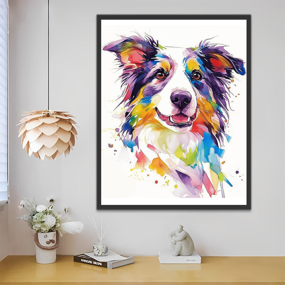 Graffiti Border Collie Hond Schilderen op Nummers