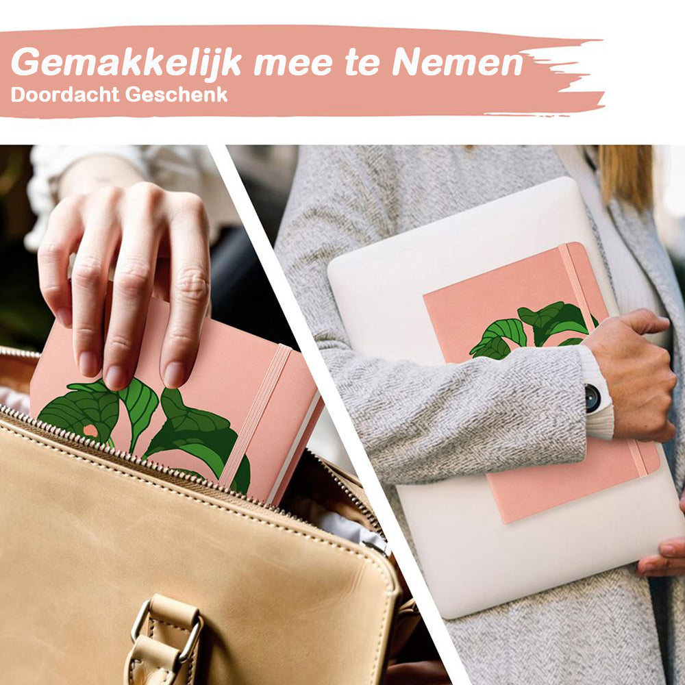 Groene Kamerplanten met Rode Bloemen Notitieboek Schilderen op Nummers