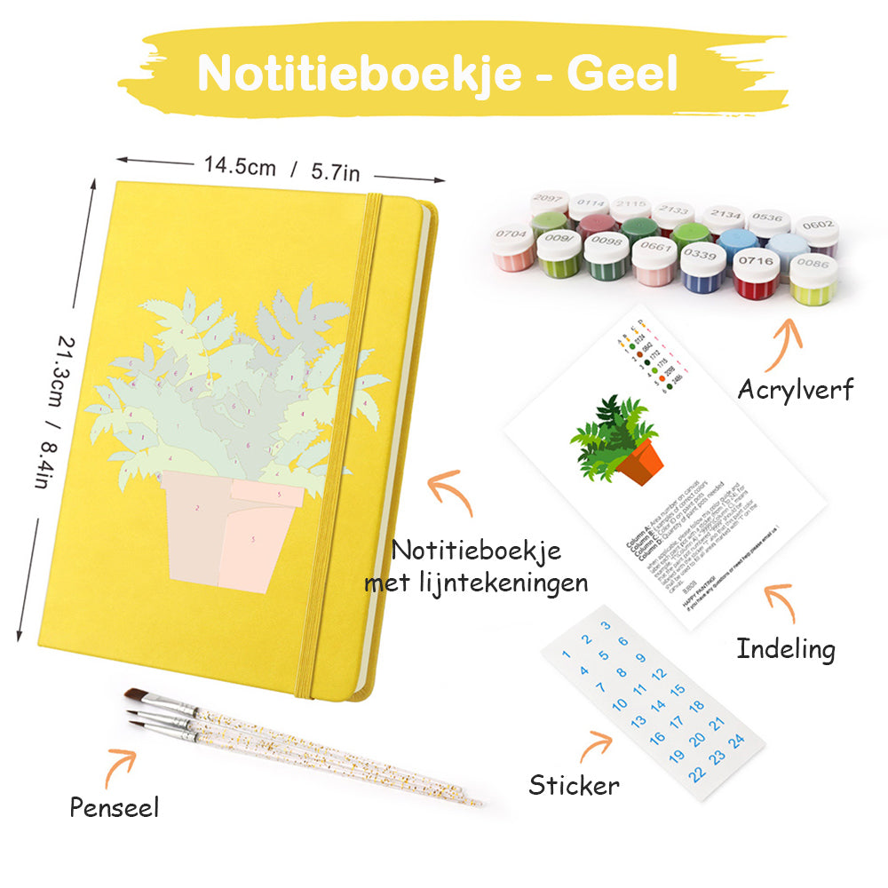 Groene Kamerplanten Notitieboek Schilderen op Nummers