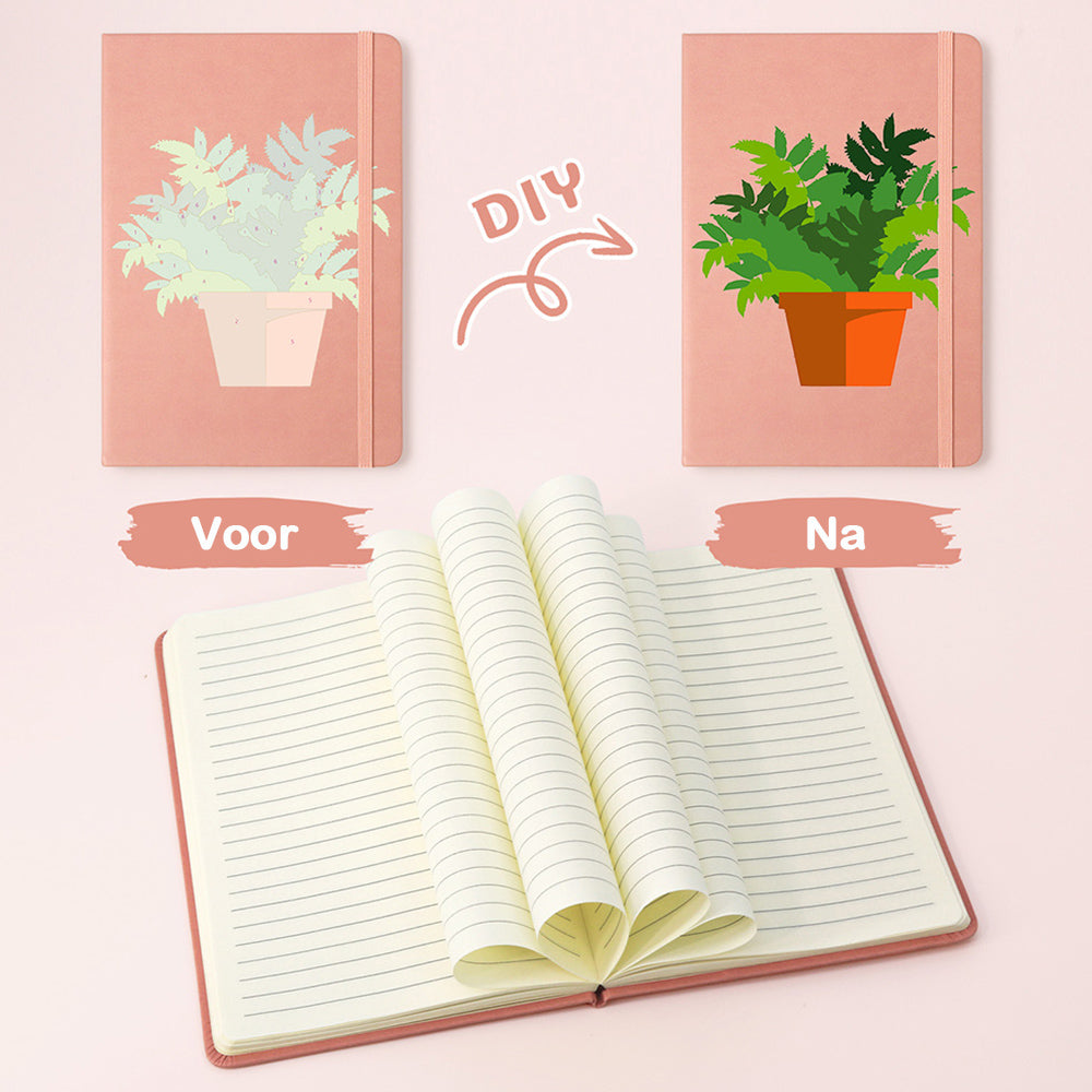Groene Kamerplanten Notitieboek Schilderen op Nummers