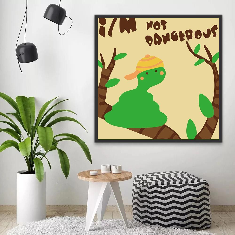 Groene Slang in een Boom Schilderen op Nummers