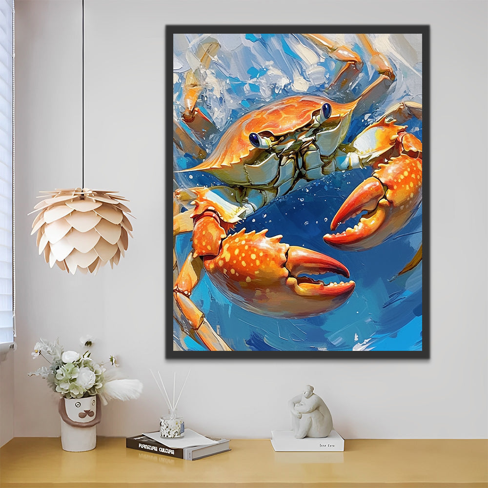 Grote Krab in het Water Schilderen op Nummers