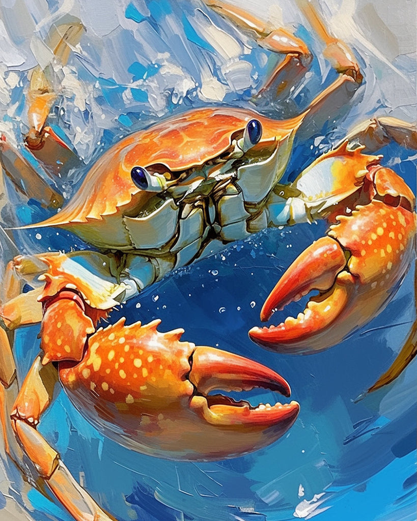 Grote Krab in het Water Schilderen op Nummers
