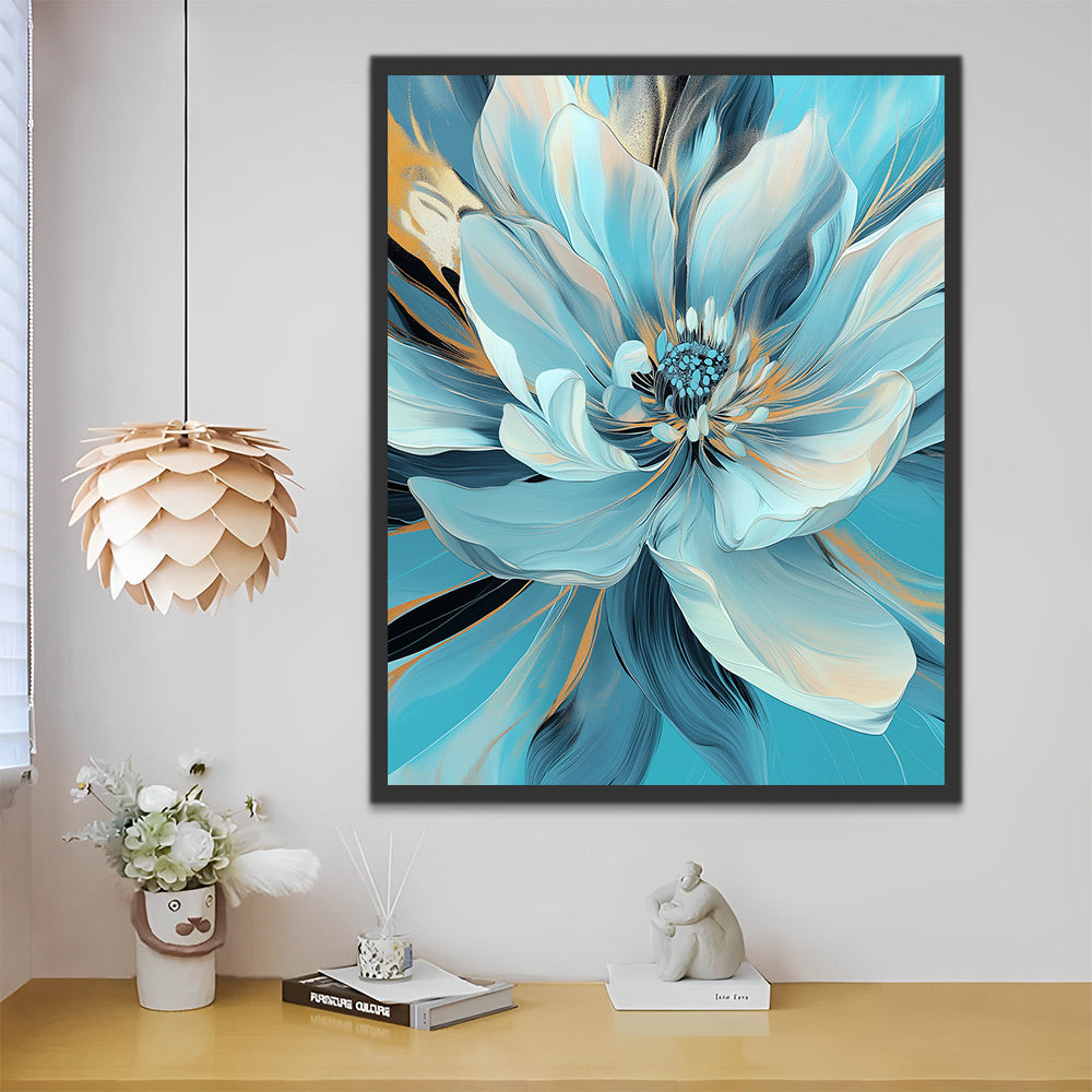 Grote zeeblauwe chrysant Schilderen op Nummers